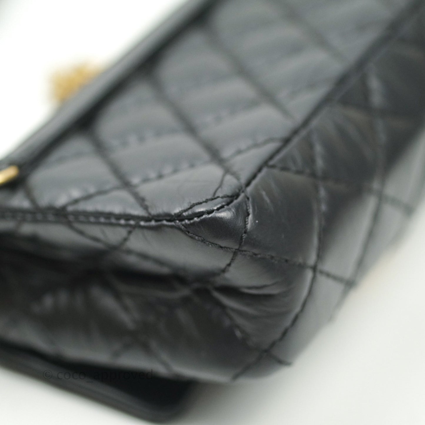 Chanel Reissue 2.55 Aged Calfskin Quilted Chain Waist Bag Black
