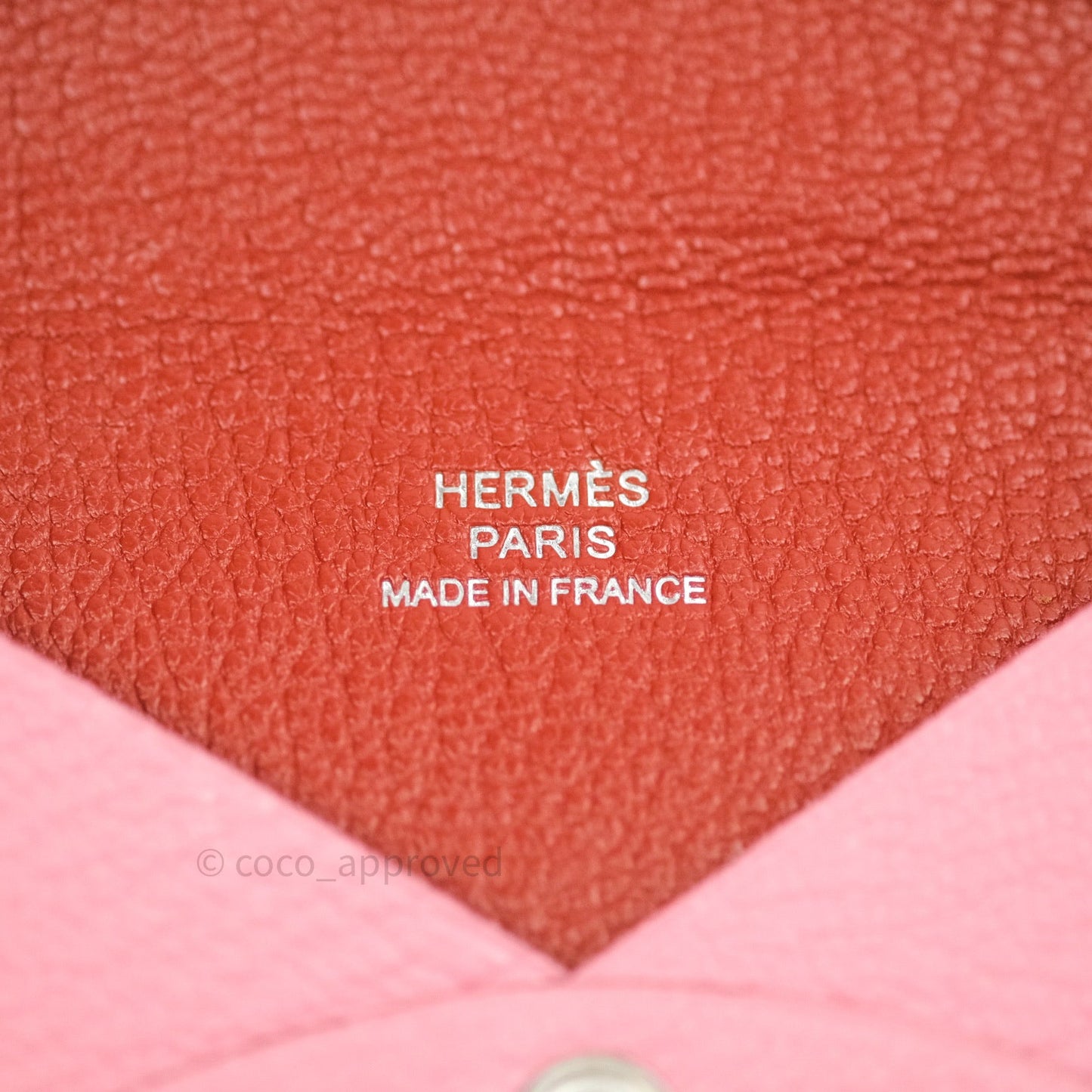 Hermès Bastia Coin Purse Rose Confetti and Brique Chèvre Mysore Leather