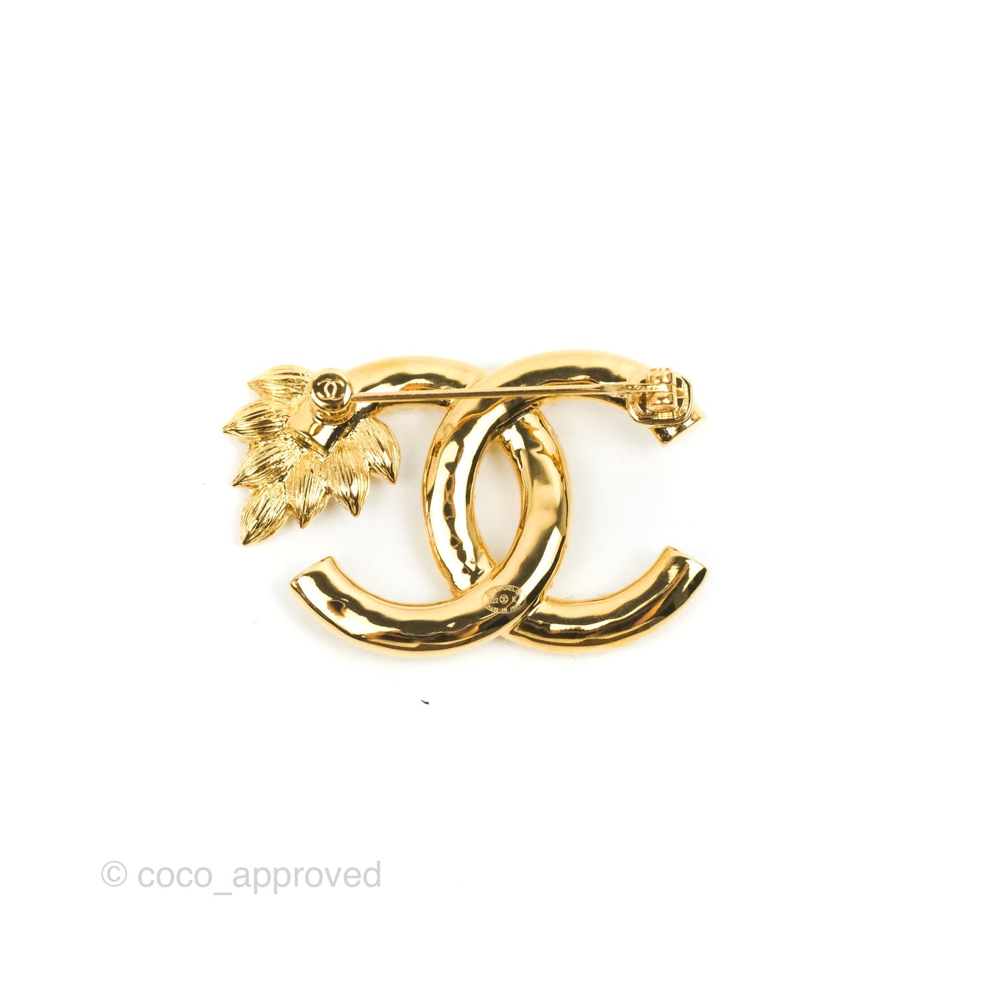 Chanel CC Crystal Brooch Gold Tone 22K