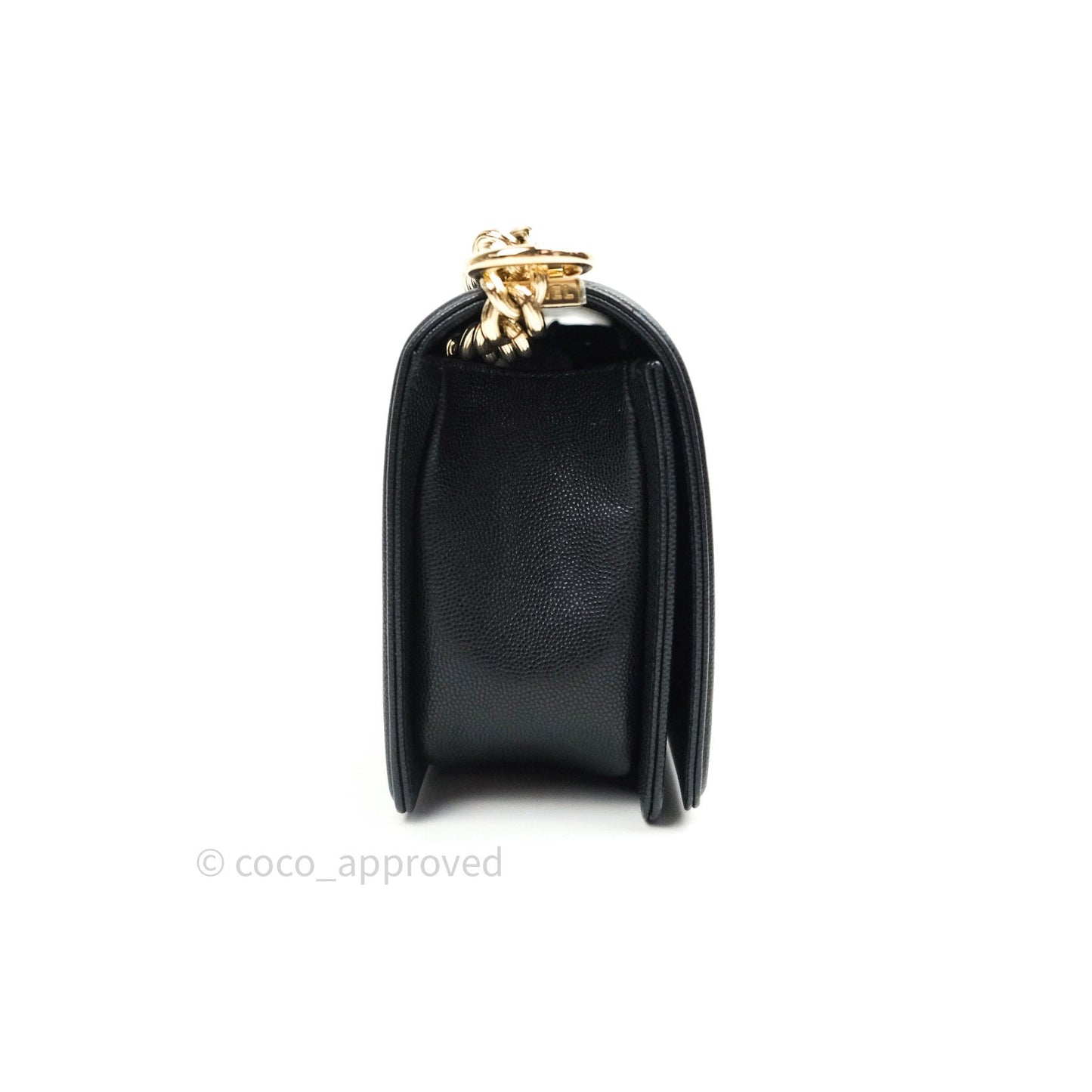 Chanel Quilted Medium Boy Flap Black Caviar Gold Hardware