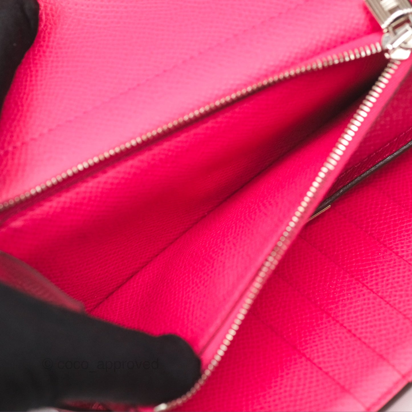 Hermès Small Kelly Wallet Rose Extreme I6 Epsom Palladium Hardware