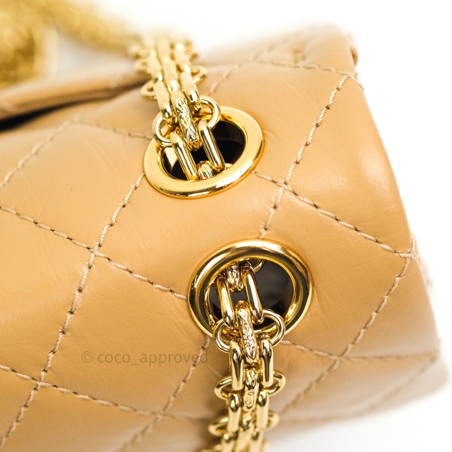 Chanel Mini Reissue 224 Beige Aged Calfskin Gold Hardware