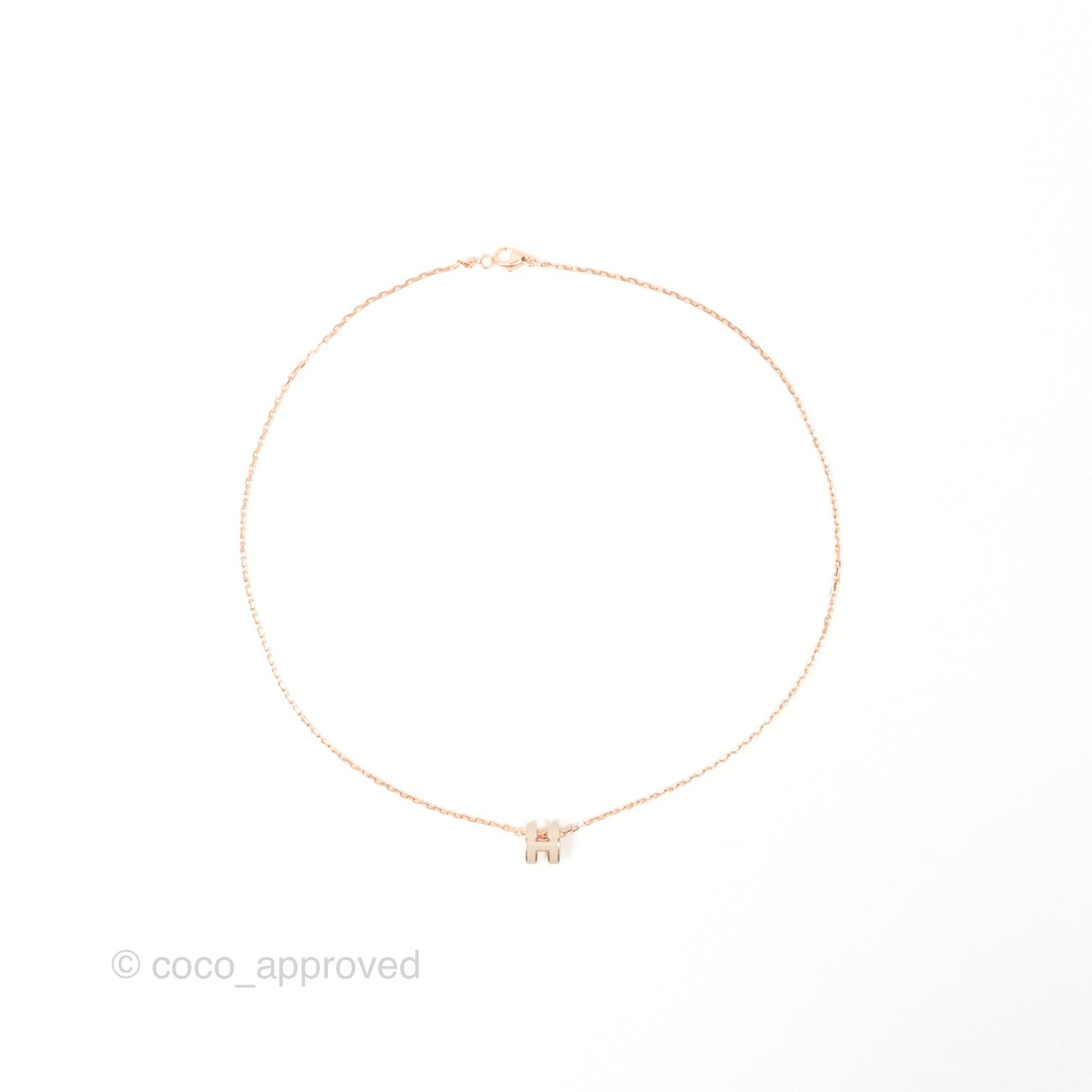 Hermès Mini Pop H Pendant Necklace Marron Glace Rose Gold Hardware