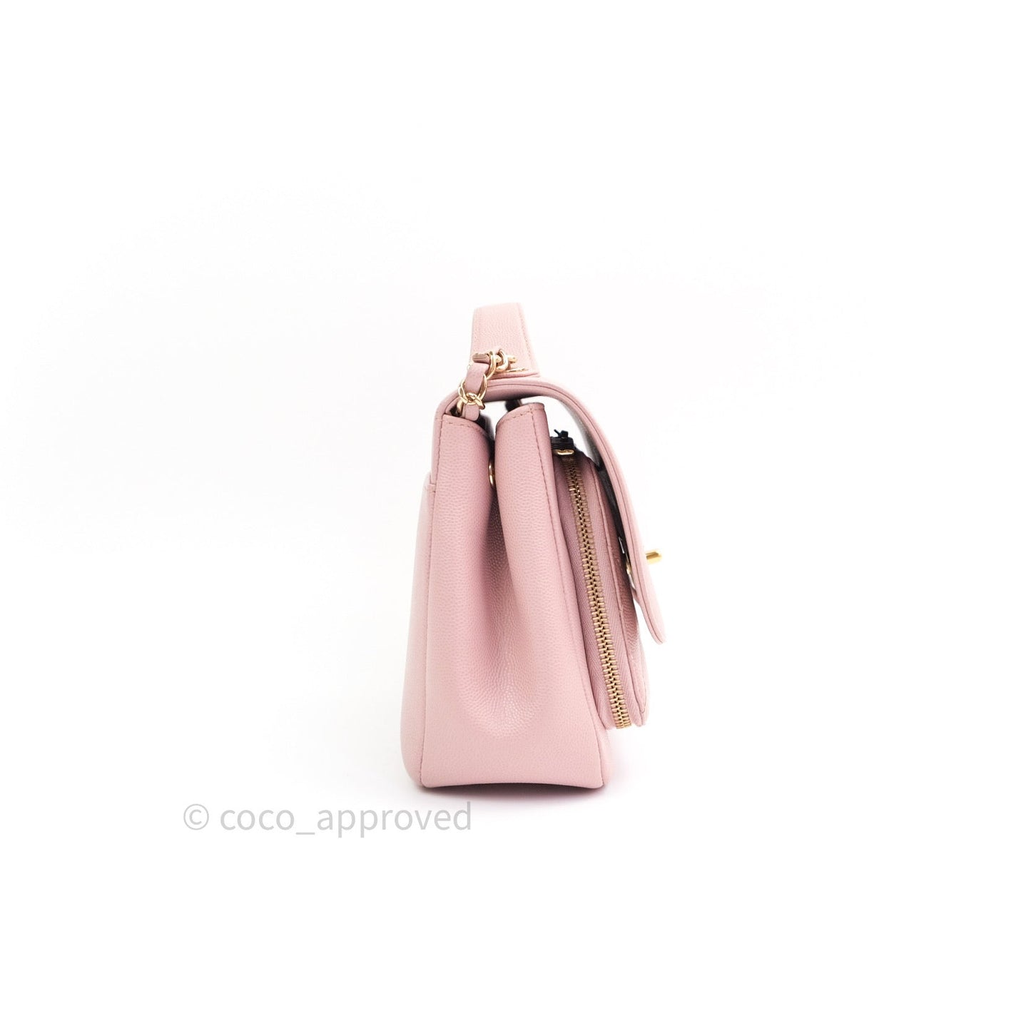 Chanel Quilted Medium Business Affinity Flap Light Pink Light Gold Hardware