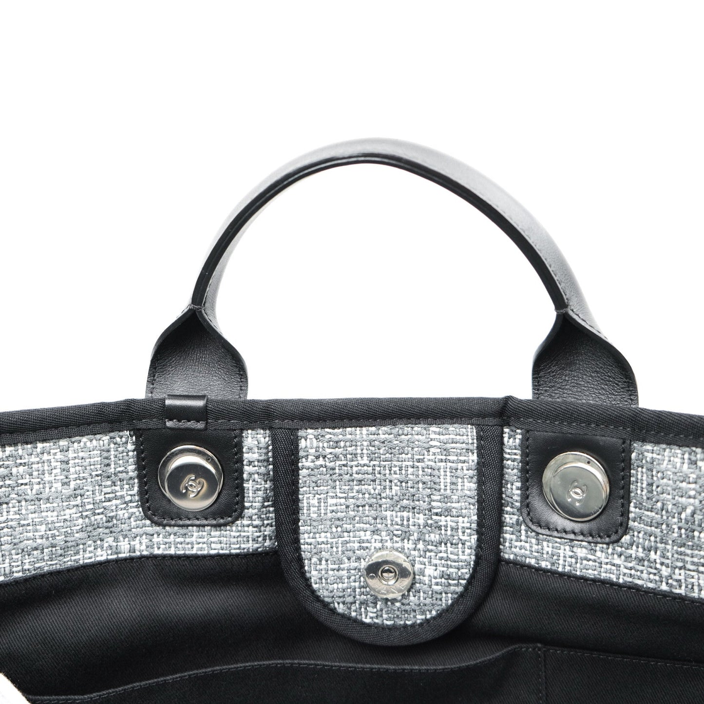 Chanel Large Deauville Charcoal Grey Canvas