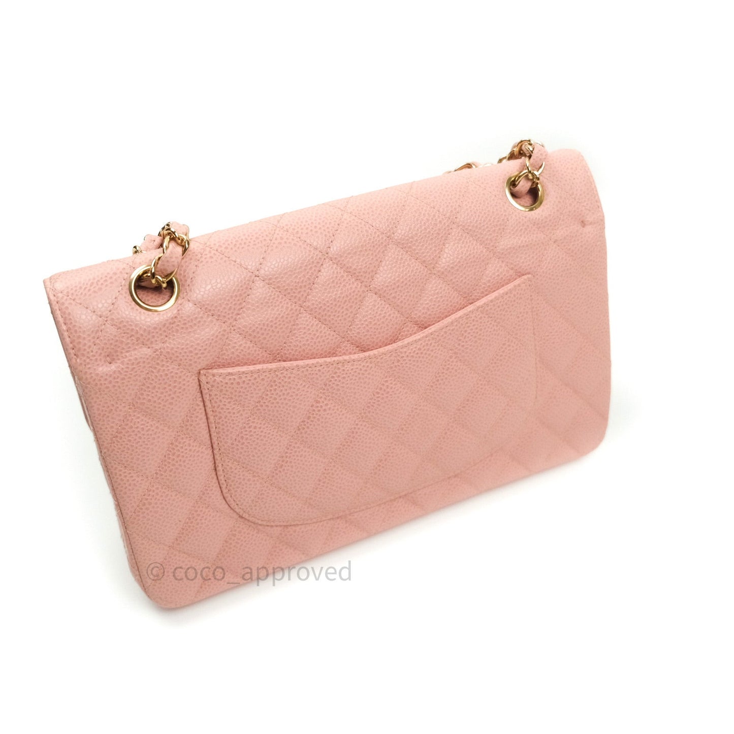 Chanel Classic M/L Medium Double Flap Bag Pink Caviar 24K Gold Hardware