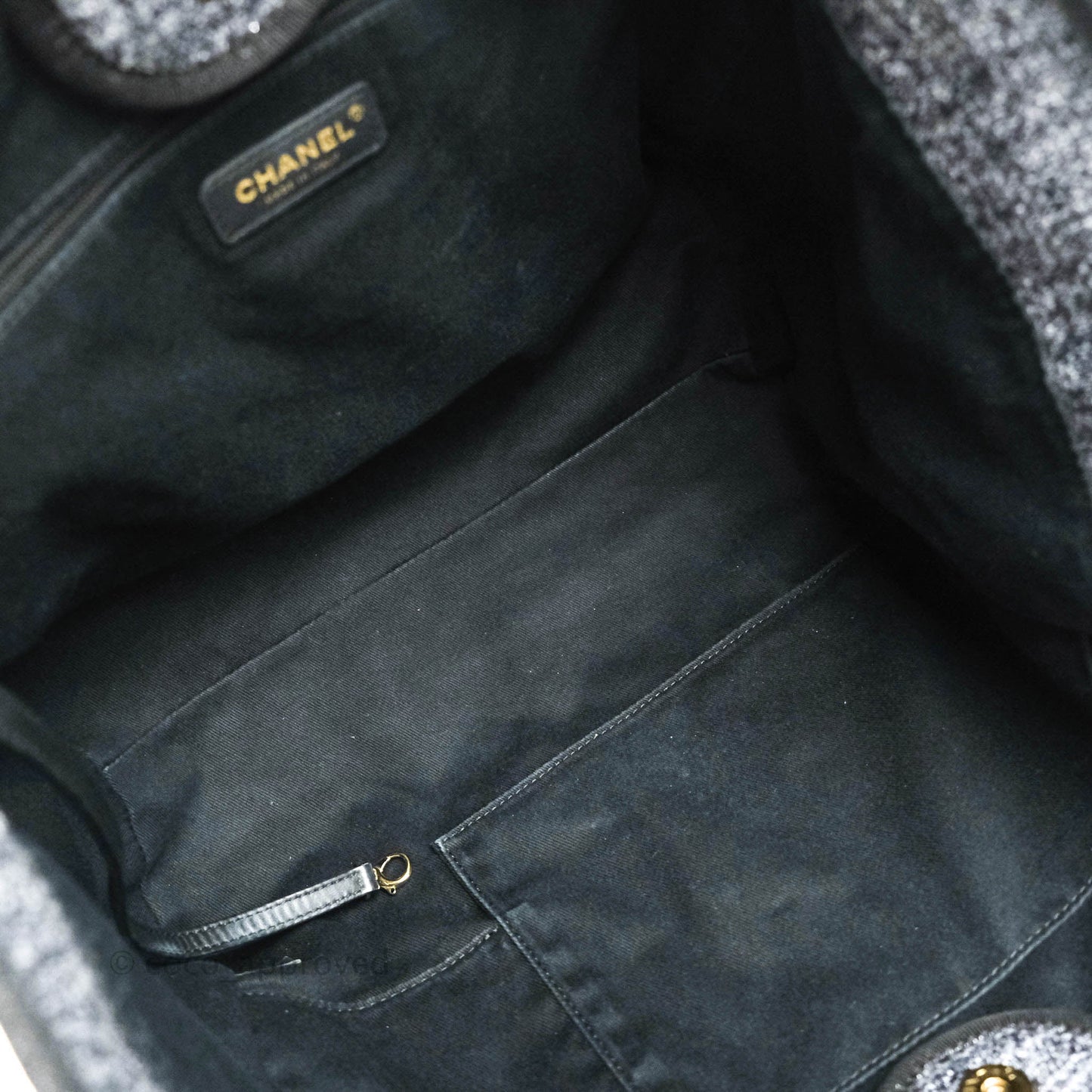 Chanel Large Deauville Charcoal Grey Canvas