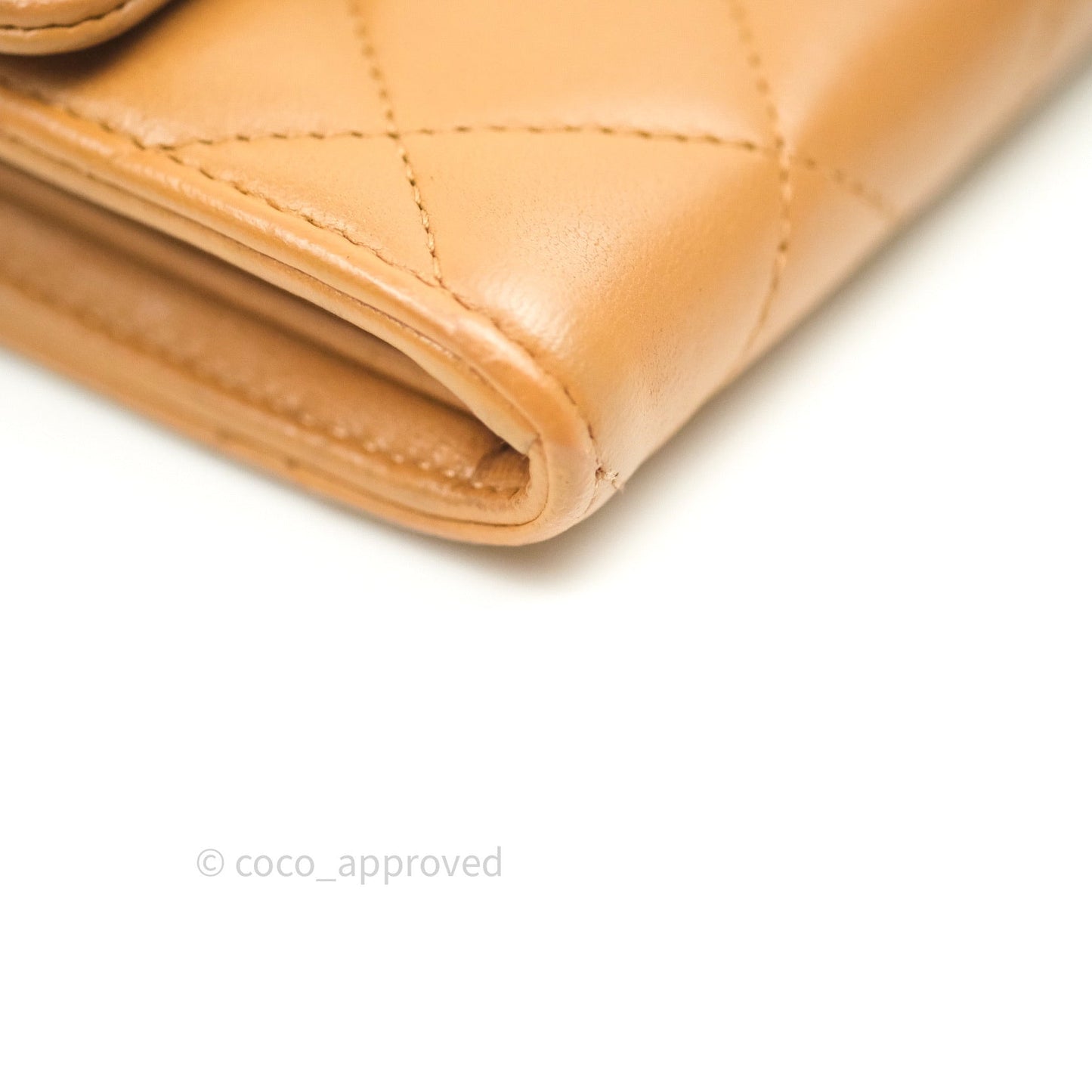 Chanel Dark Beige Lambskin Gold Hardware Long Wallet