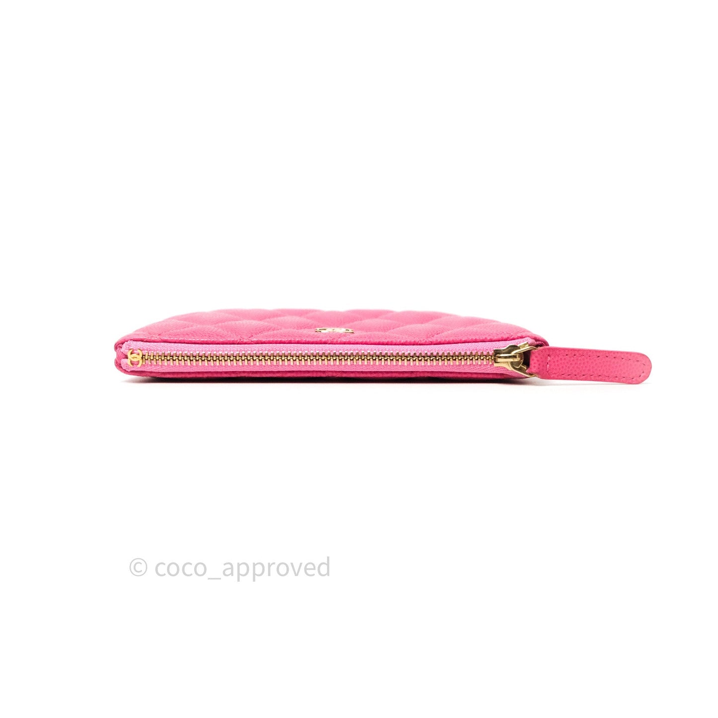 Chanel Quilted Mini O Case Pink Caviar Gold Hardware