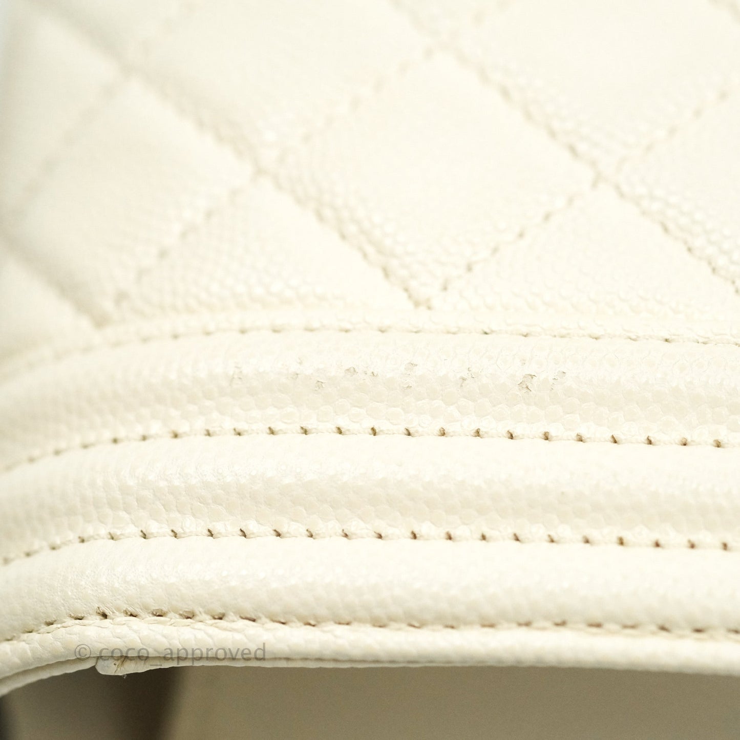 Chanel Quilted Medium Caviar Ivory Boy Flap Ruthenium Hardware