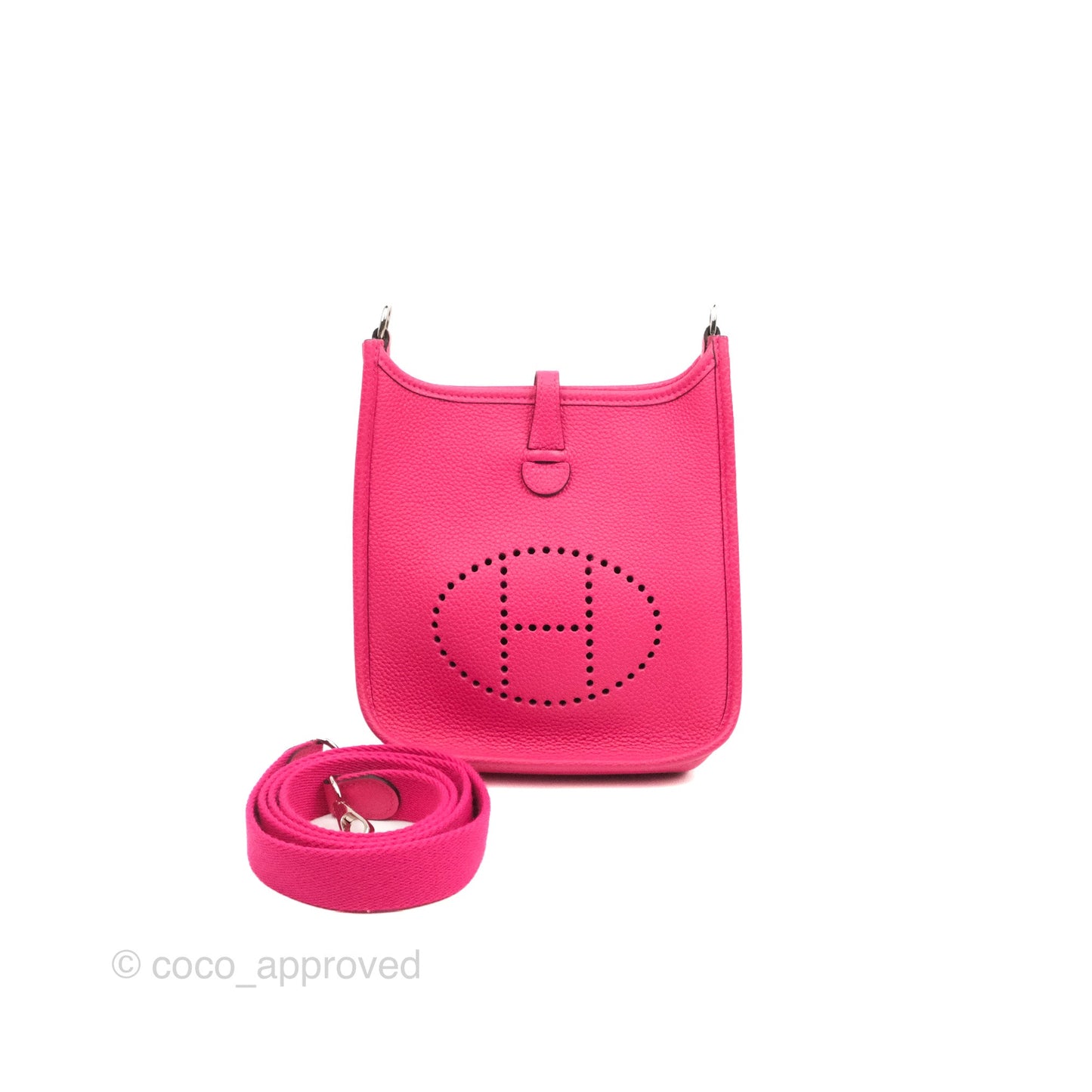 Hermès Mini Evelyne 16 Rose Mexico TM Palladium Hardware