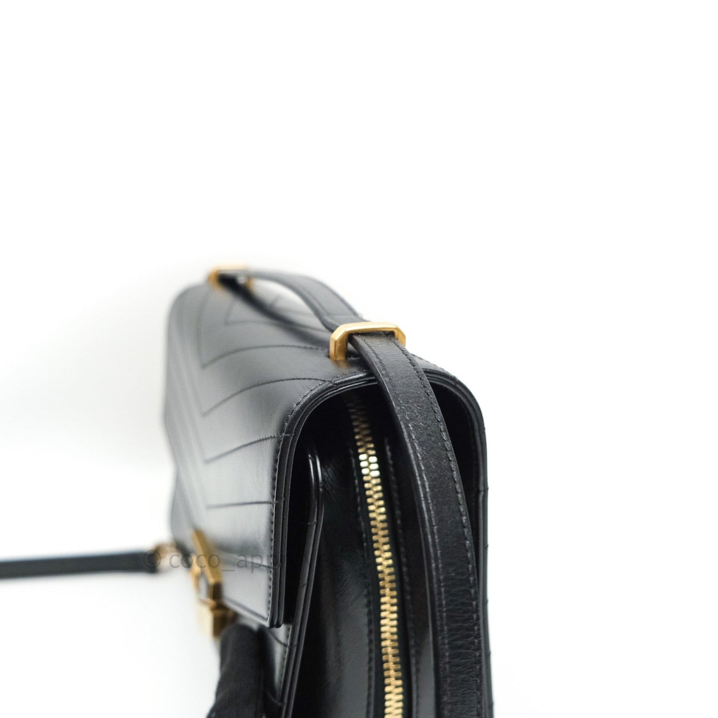 Chanel Chevron Calfskin Medium Medal Flap Black
