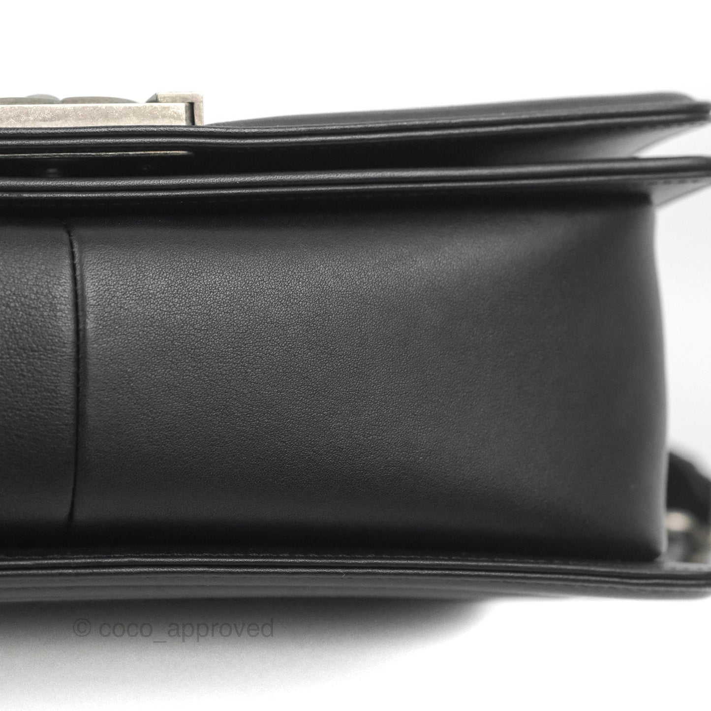 Chanel Quilted Medium Boy Black Calfskin Ruthenium Hardware