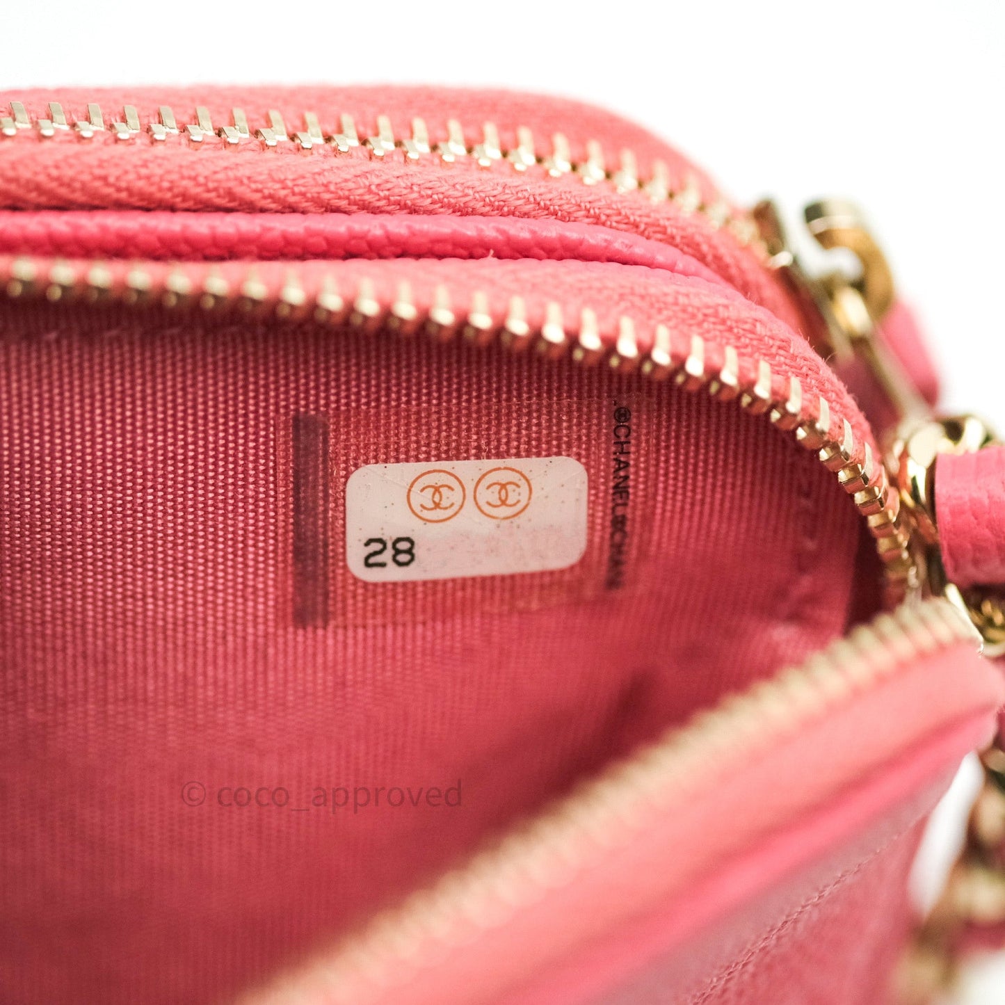 Chanel Quilted Clutch With Chain Pink Caviar Gold Hardware