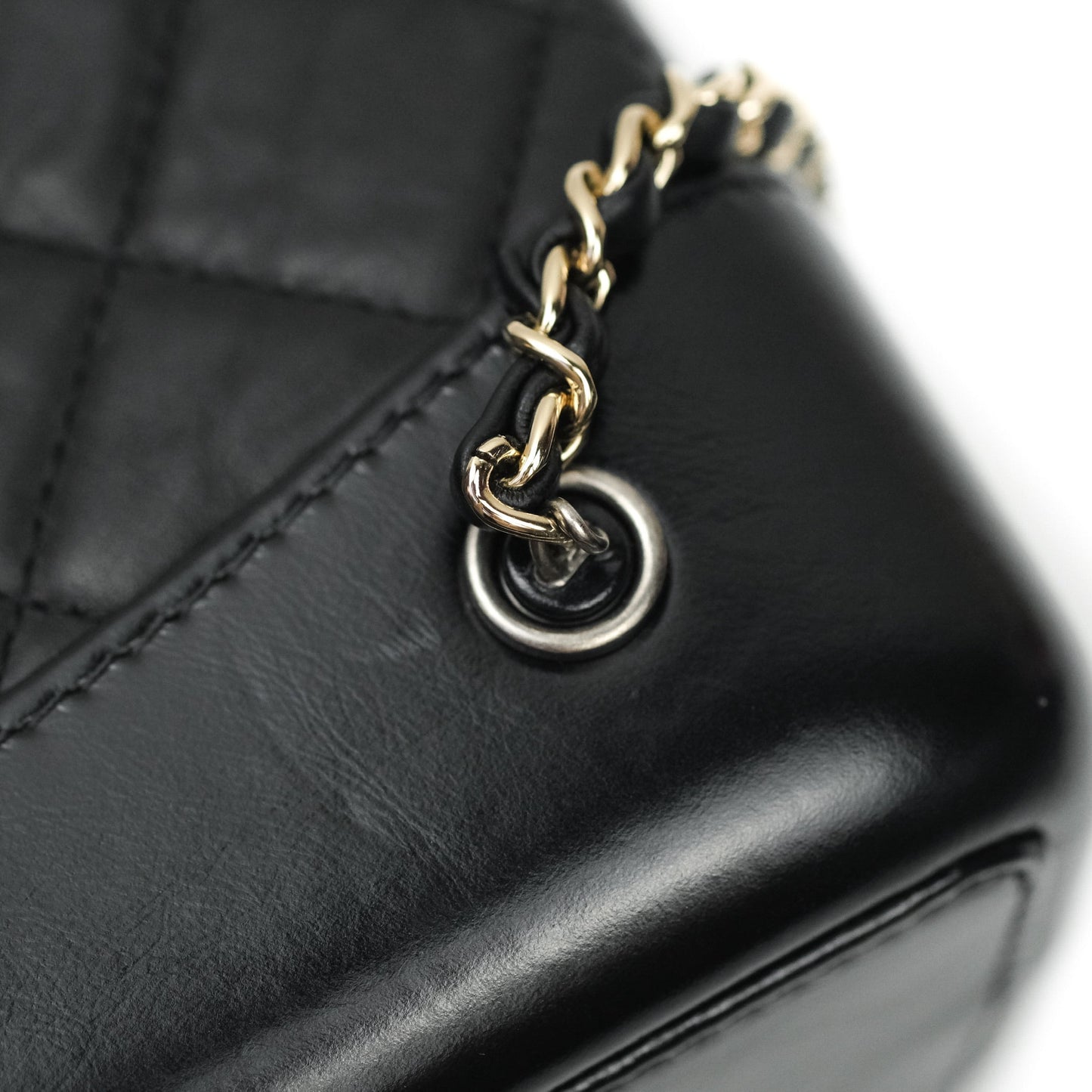 Chanel Gabrielle Backpack Black Aged Calfskin Small Black