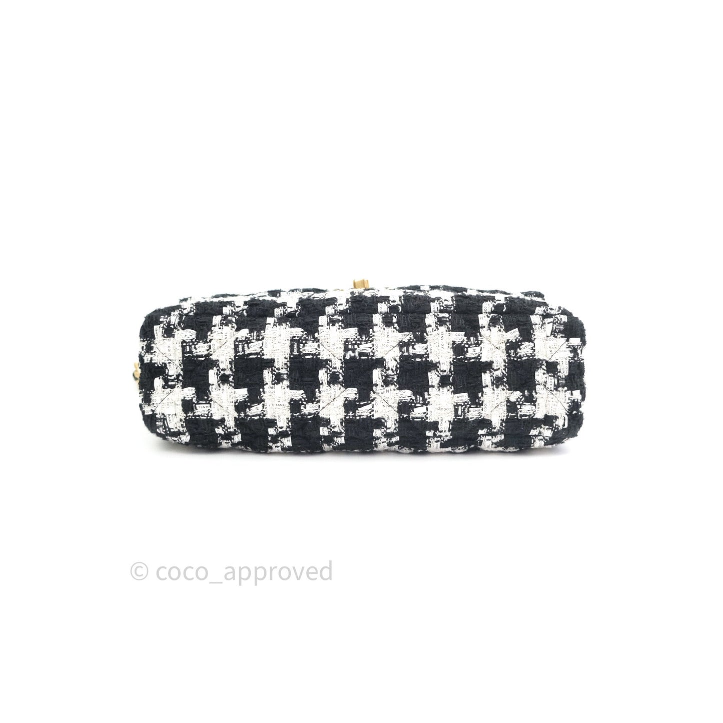 Chanel 19 Medium Tweed White Ribbon Mixed Hardware