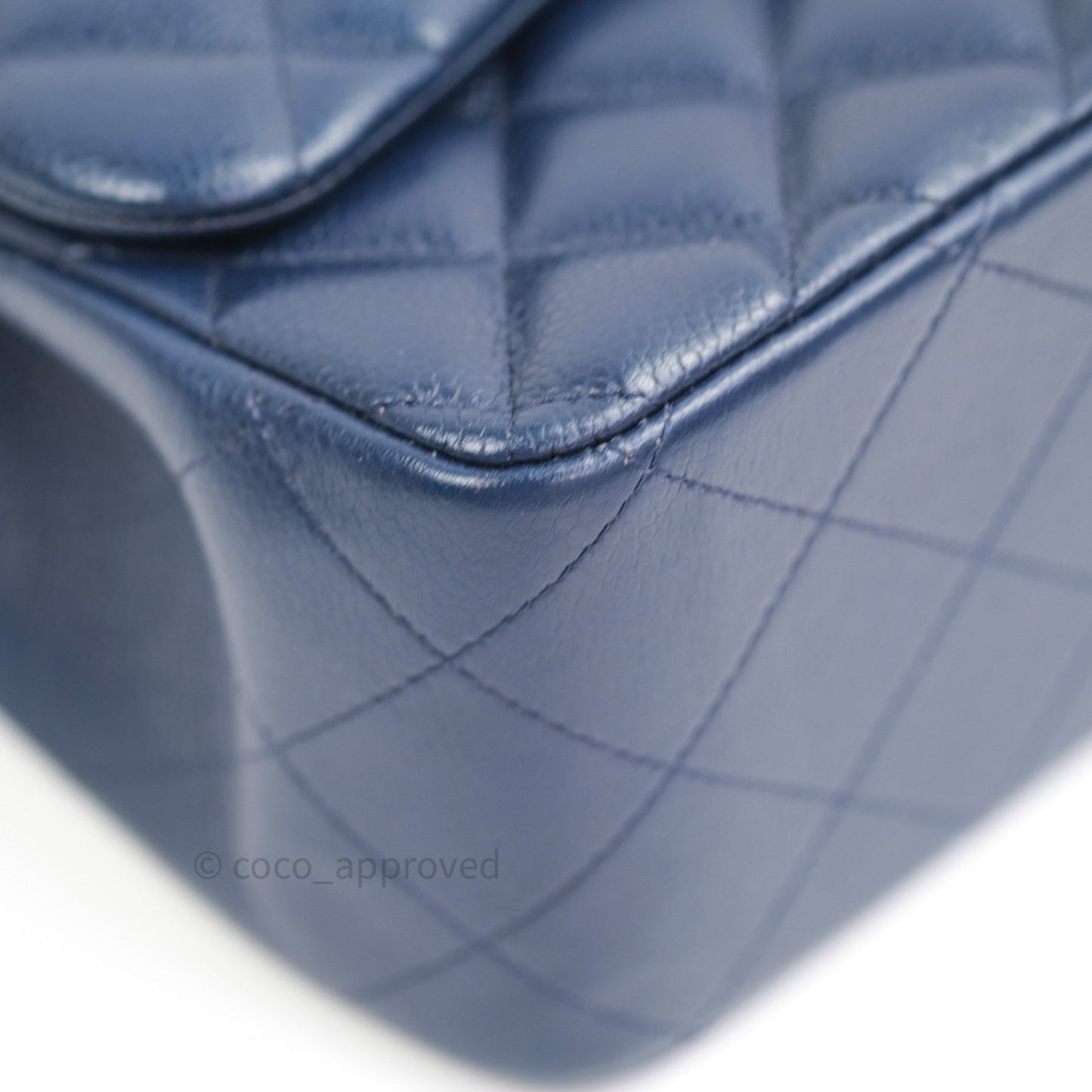 Chanel Classic Jumbo Quilted Double Flap Blue Caviar Silver Hardware⁣⁣