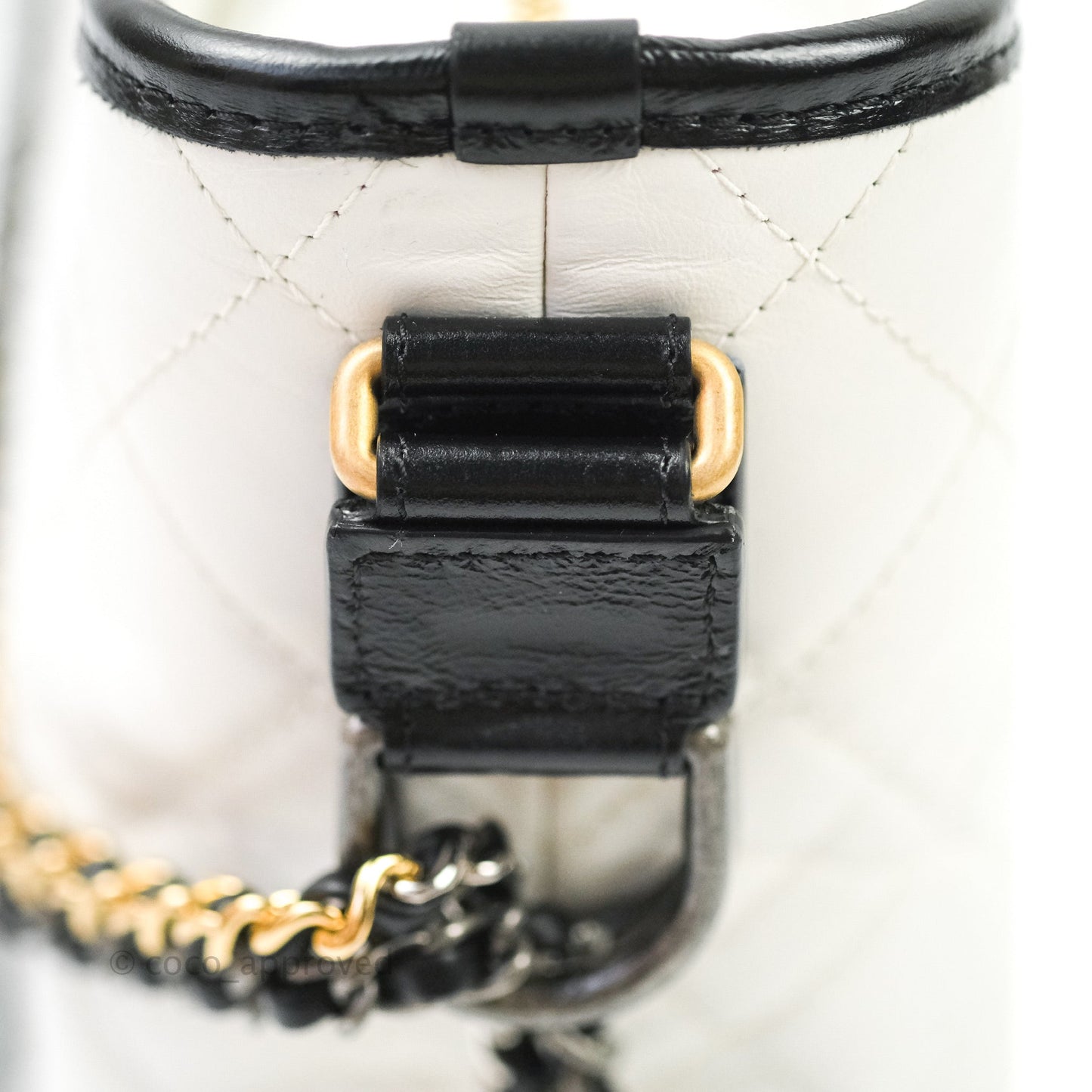 Chanel Medium Gabrielle White Black Aged Calfskin