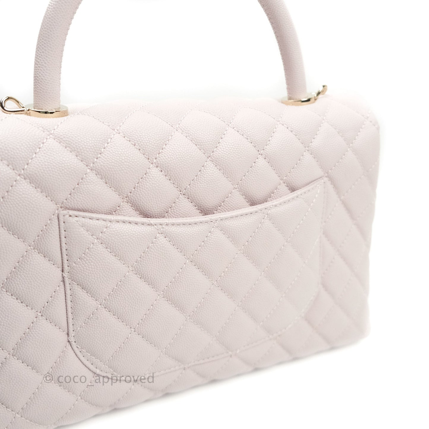Chanel Small Coco Handle Quilted Lilac Caviar Gold Hardware