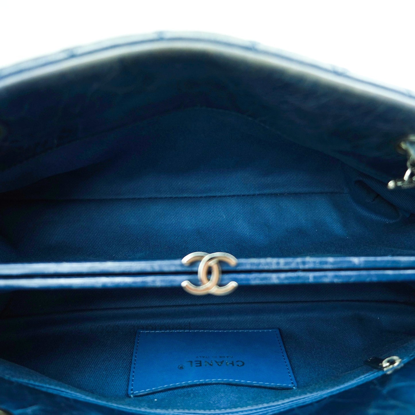 Chanel Mademoiselle Bowling Medium Crumpled Calfskin Leather Silver Hardware