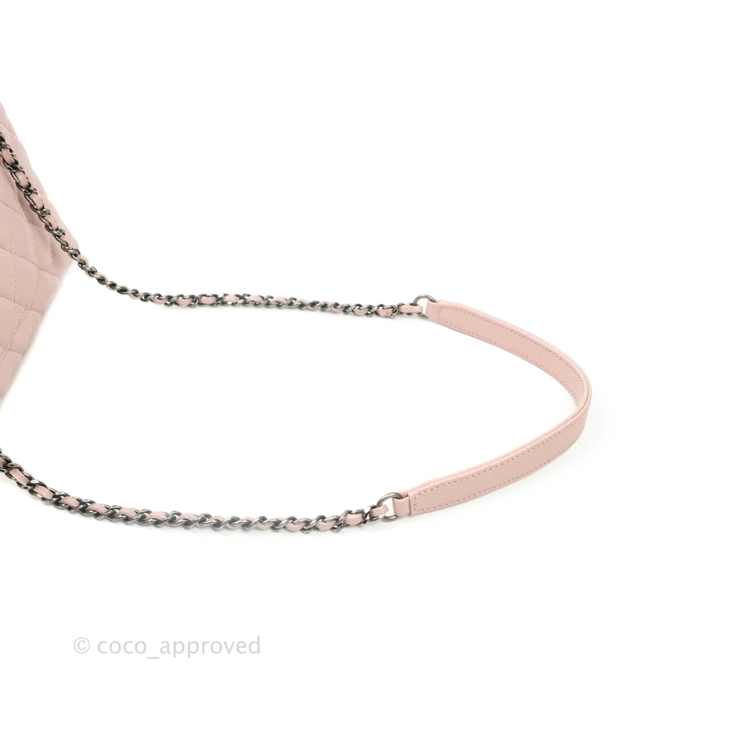 Chanel Mini (Small) Coco Handle Quilted Pink Caviar Ruthenium Hardware
