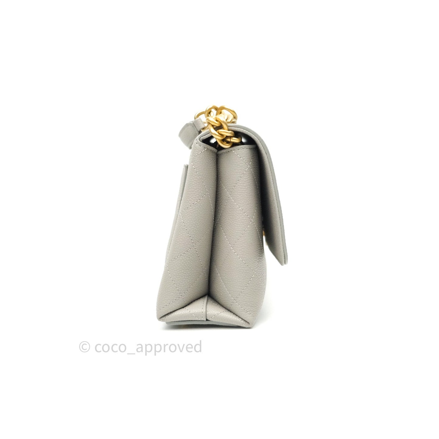Chanel Chic Affinity Small Grained Calfskin Grey Gold Hardware