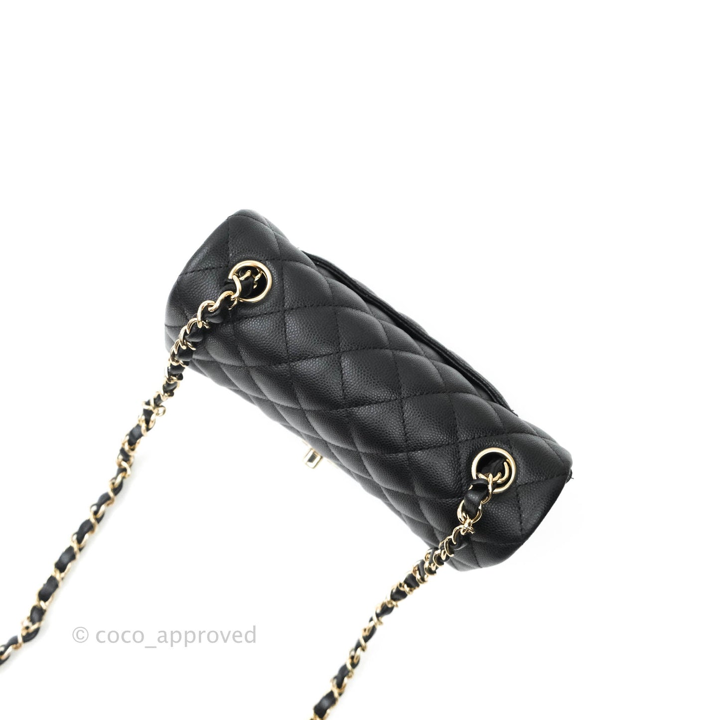 Chanel Quilted Mini Rectangular Black Caviar Gold Hardware