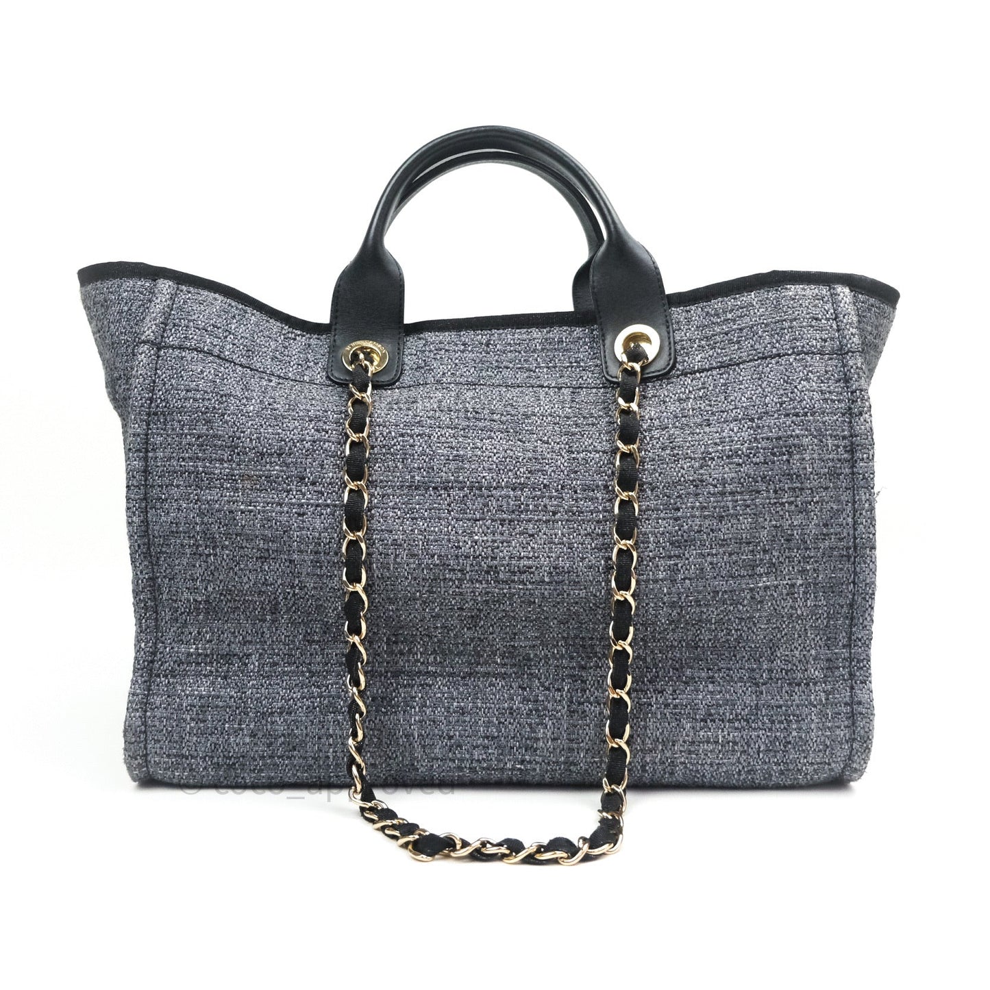Chanel Large Deauville Charcoal Grey Canvas