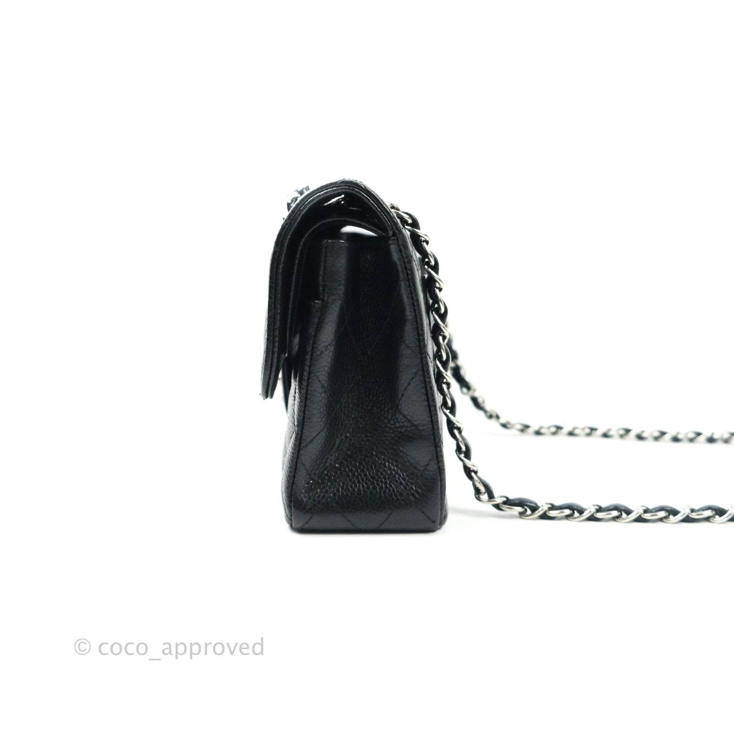 Chanel Classic Small S/M Flap Black Caviar Silver Hardware