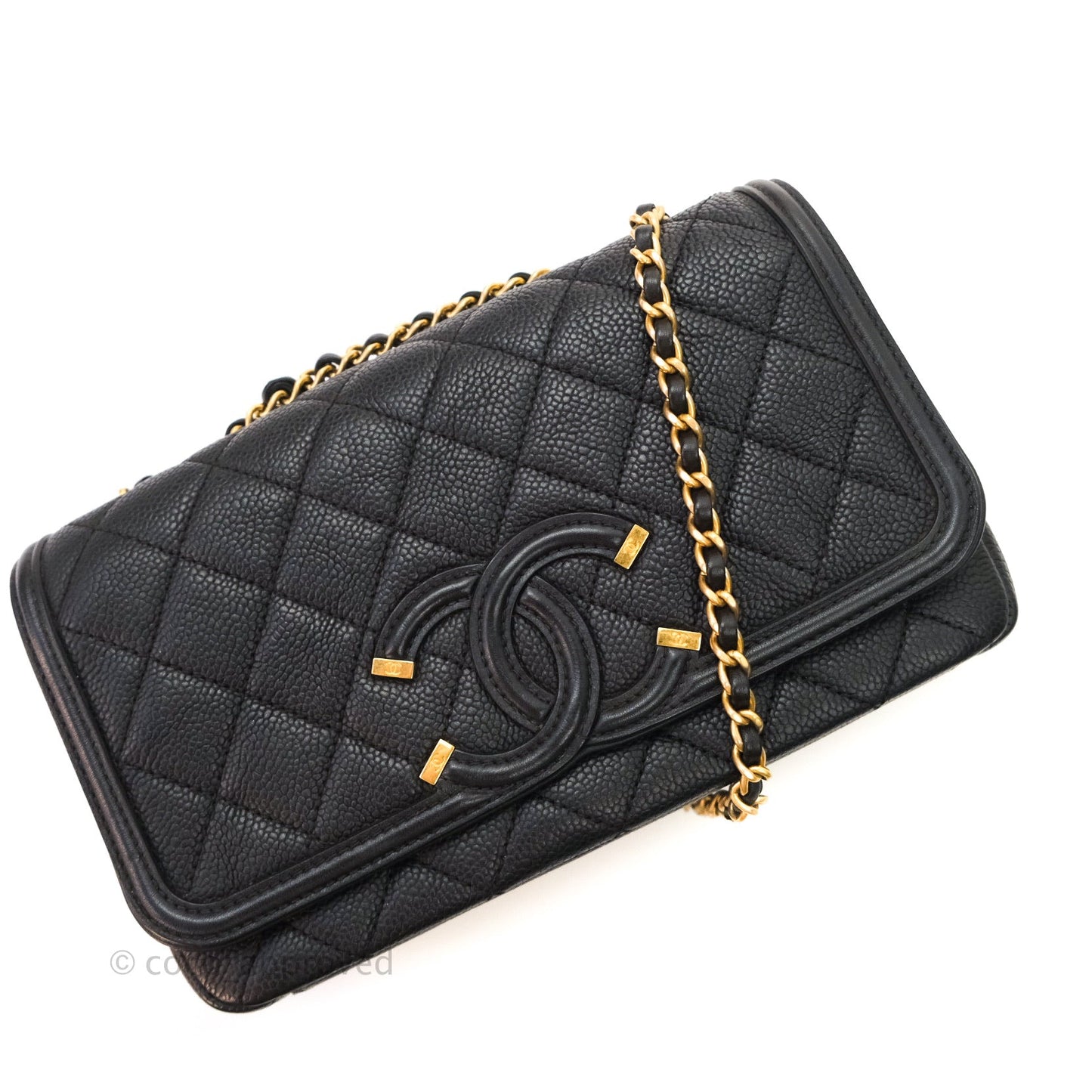 Chanel Quilted Small CC Filigree Flap Black Caviar