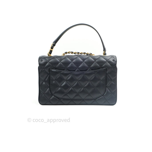 Chanel Coco Vintage Flap Bag Black Lambskin Gold Hardware 18C