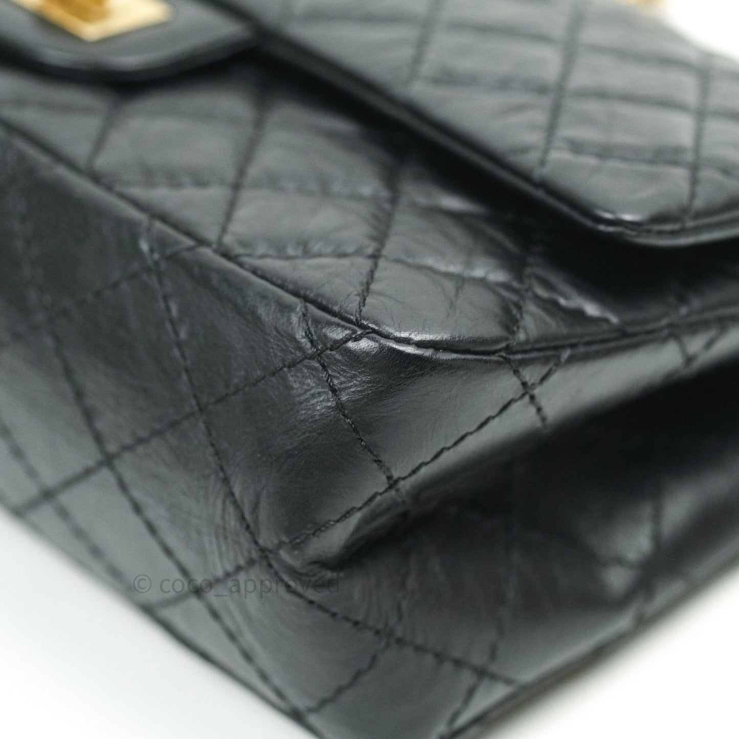 Chanel 2.55 Reissue Aged Calfskin 225 Flap Black Gold Hardware