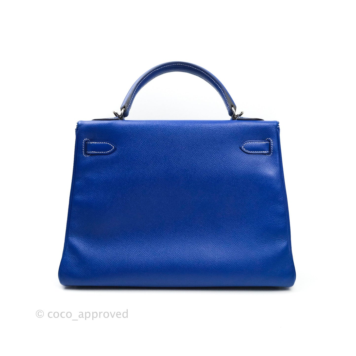 Hermès Kelly 32 Bleu Electrique Epsom Palladium Hardware
