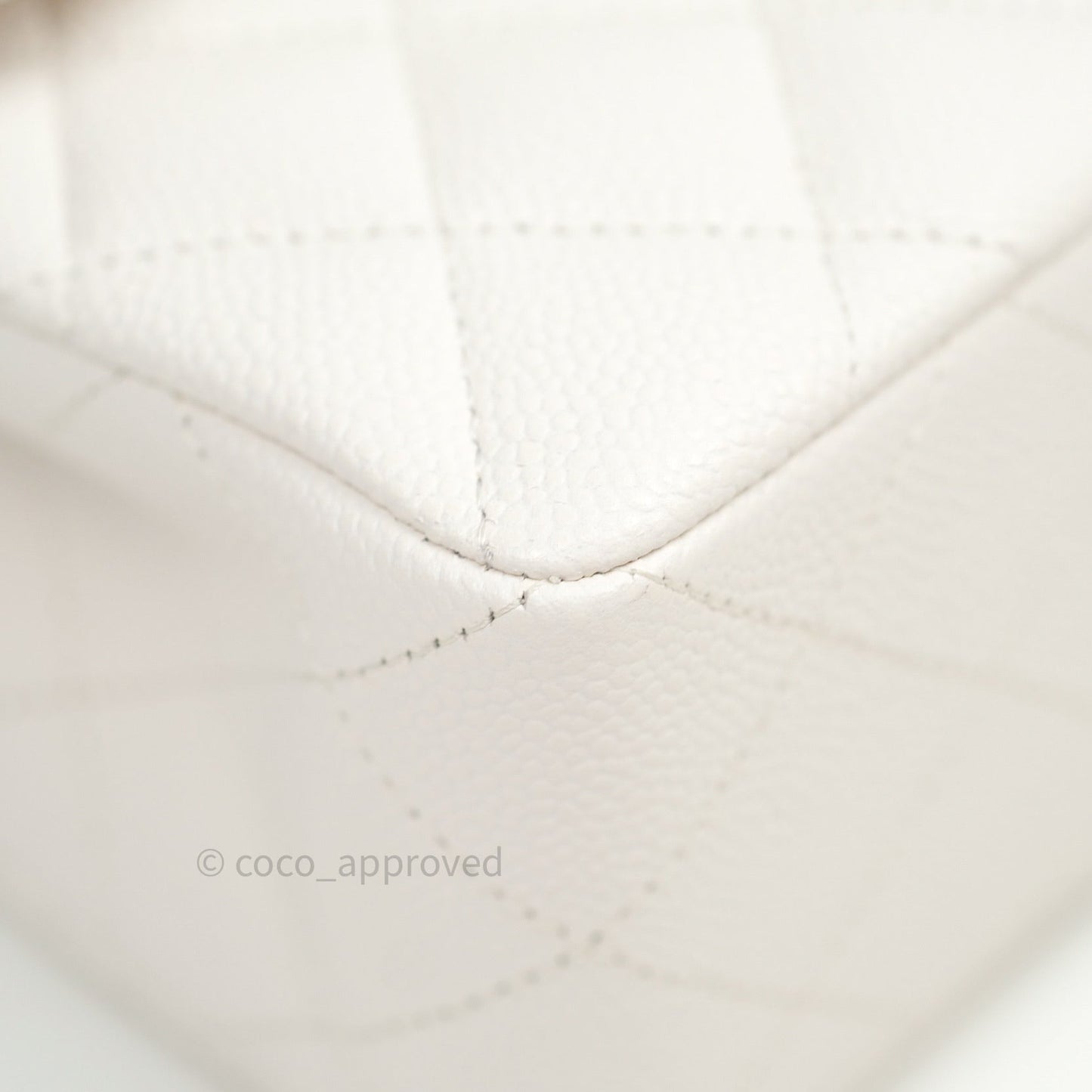 Chanel Classic Small S/M Flap Ivory White Caviar Silver Hardware
