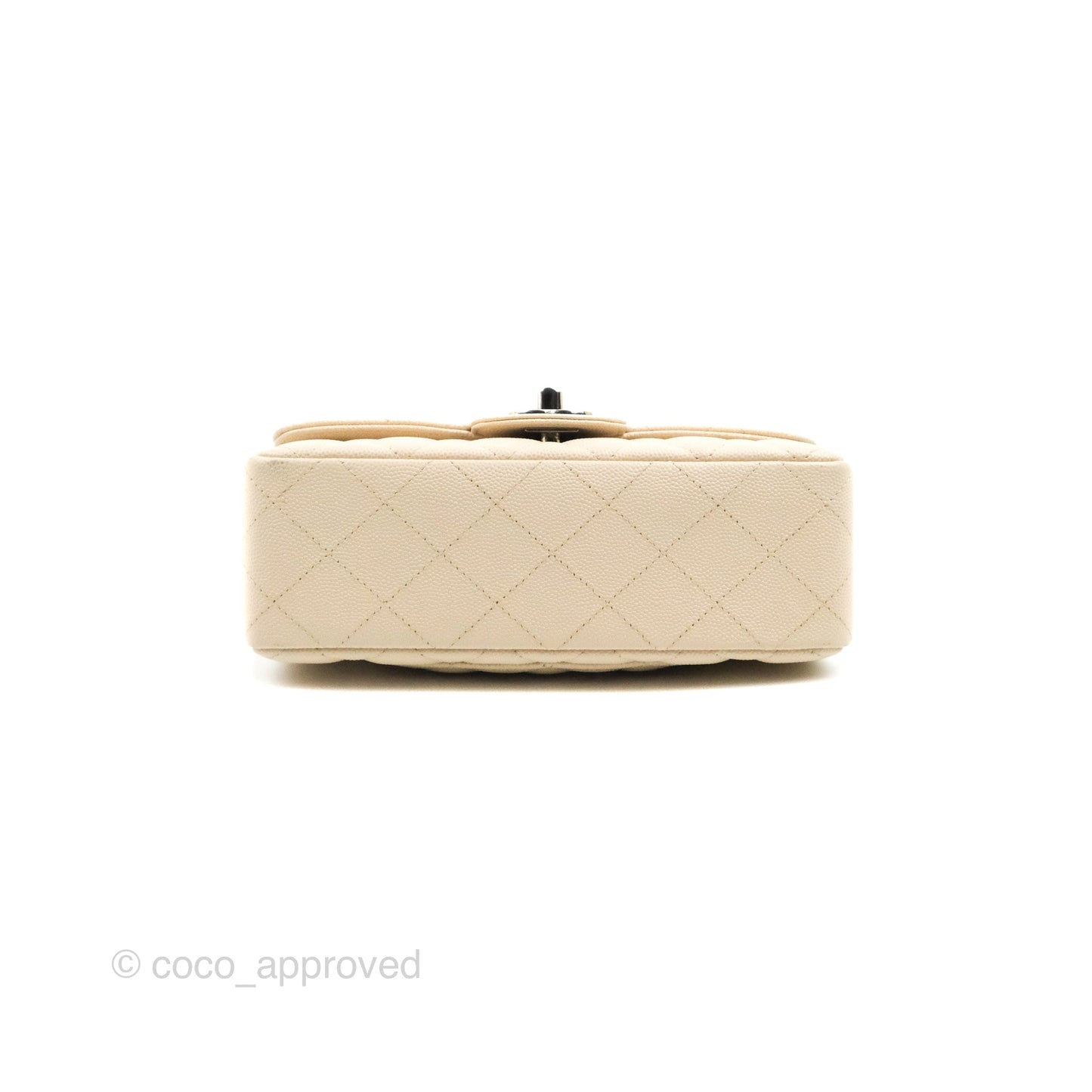 Chanel Quilted Mini Rectangular Ivory Caviar Silver Hardware