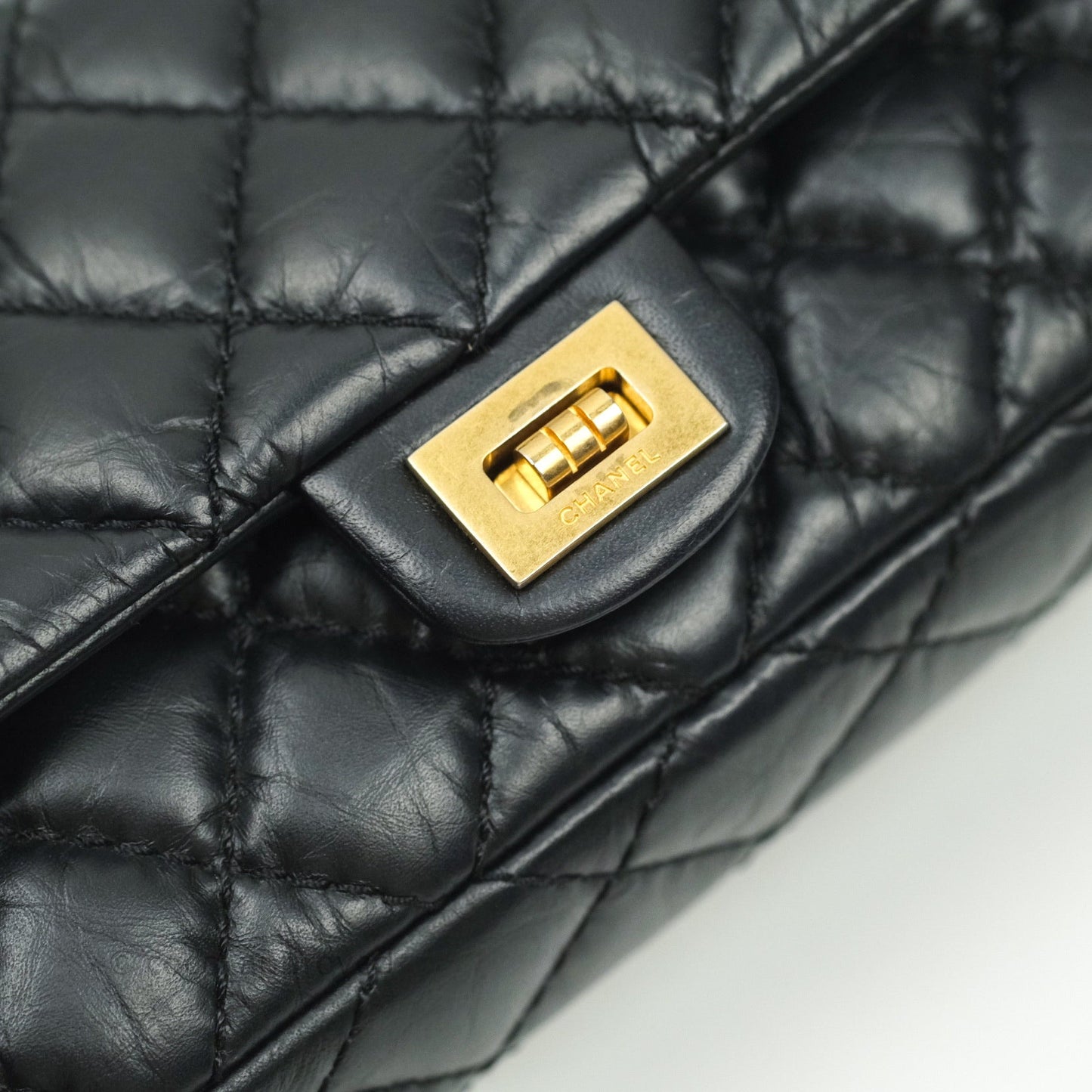 Chanel Reissue 2.55 Aged Calfskin Quilted Chain Waist Bag Black