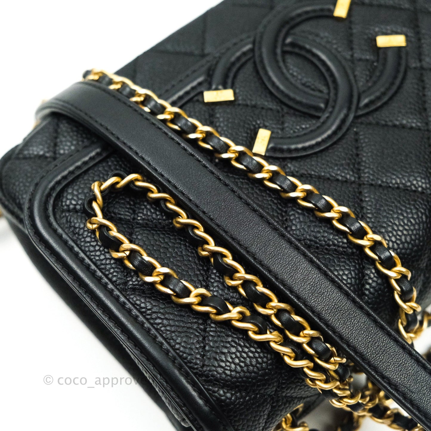Chanel Quilted Small CC Filigree Flap Black Caviar
