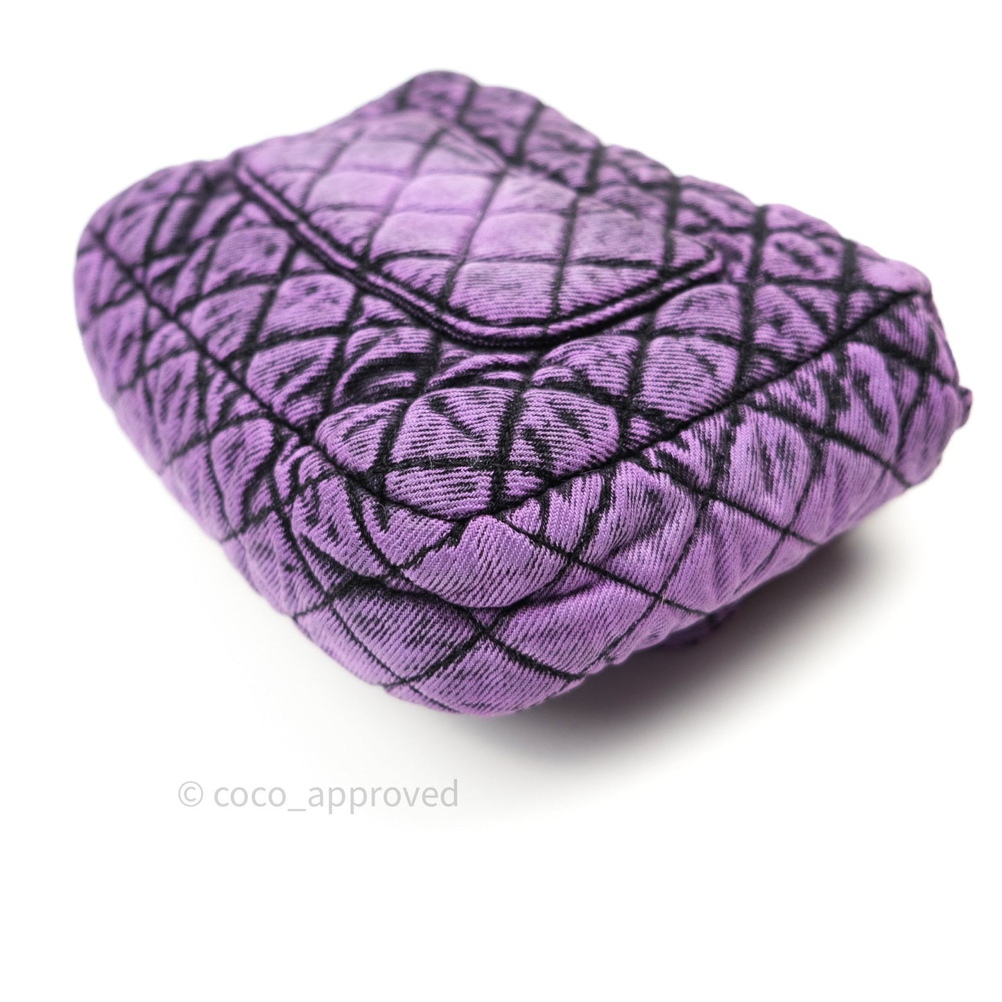 Chanel Denim Quilted Small Flap Purple Black