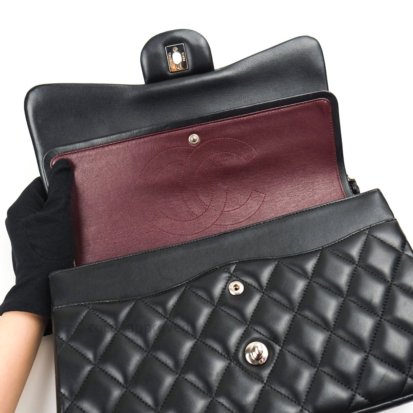 Chanel Jumbo Double Flap Black Lambskin Silver Hardware⁣⁣