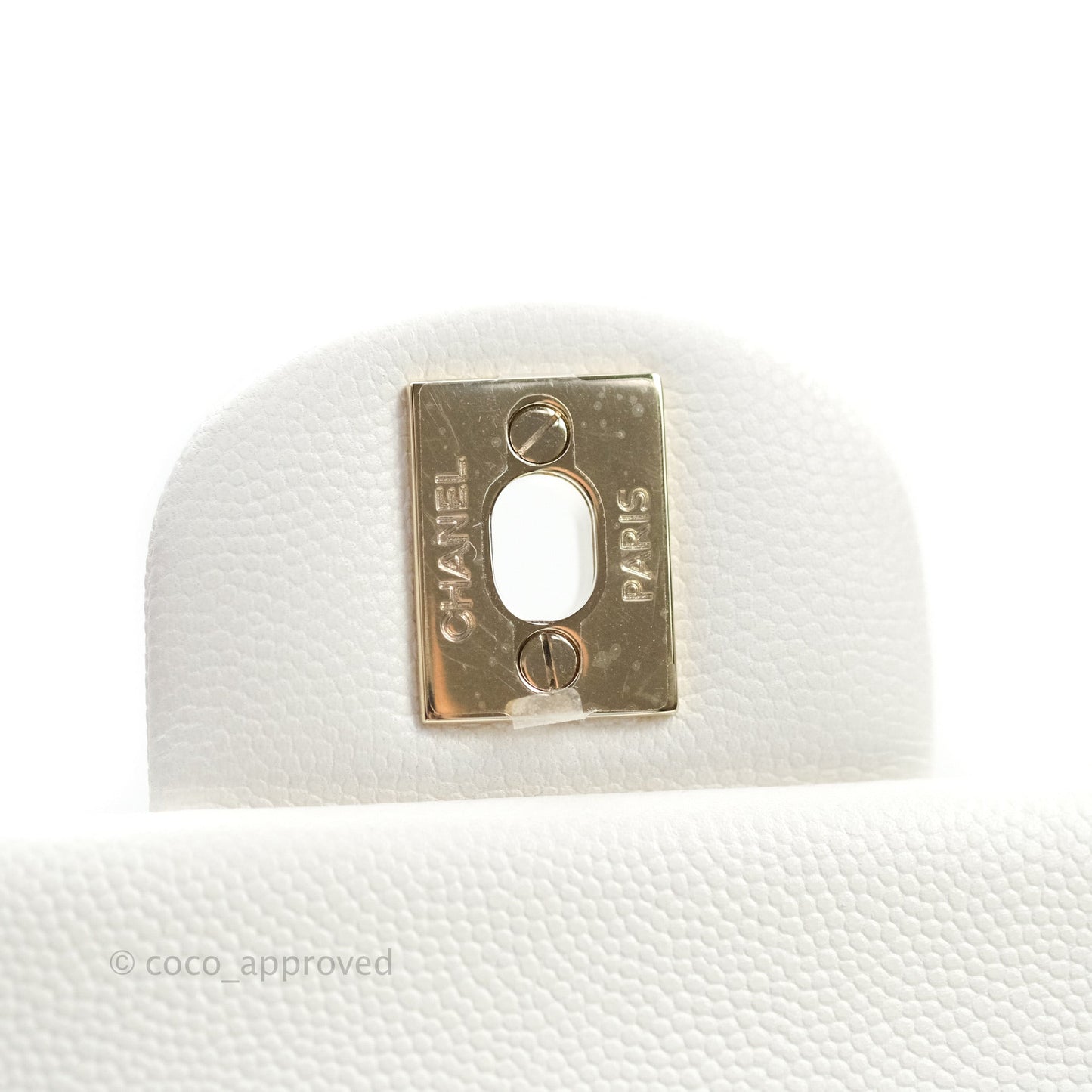 Chanel Classic Small S/M Flap Ivory White Caviar Gold Hardware