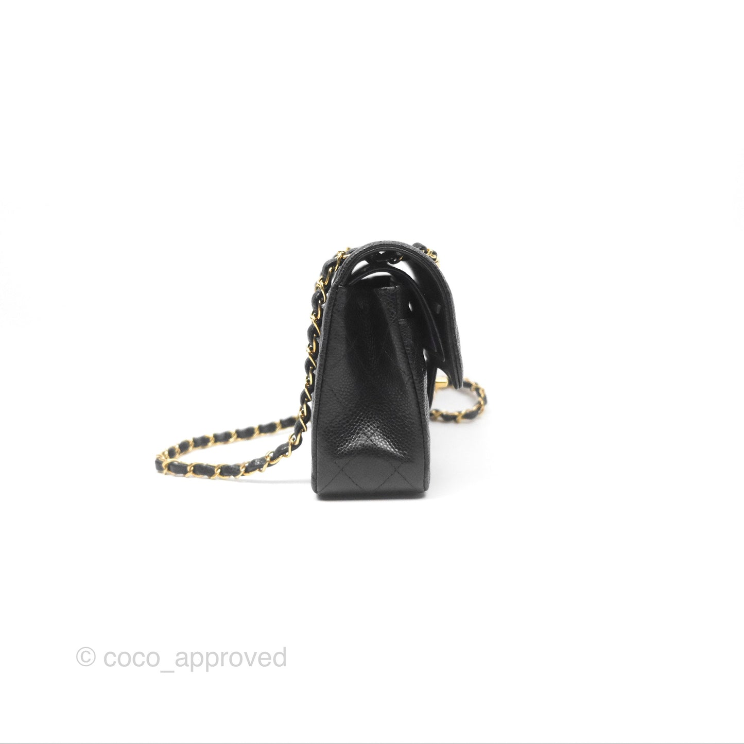 Chanel Small Classic Flap Quilted Black Caviar Gold Hardware