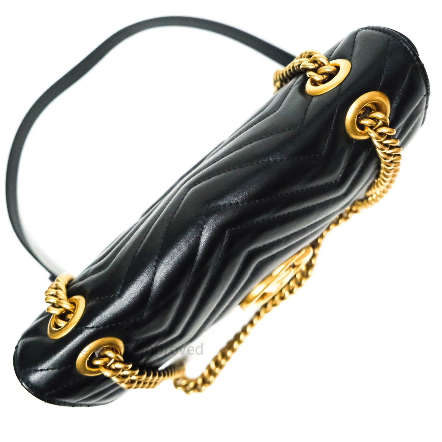 Gucci Small Marmont Black Calfskin Gold Hardware