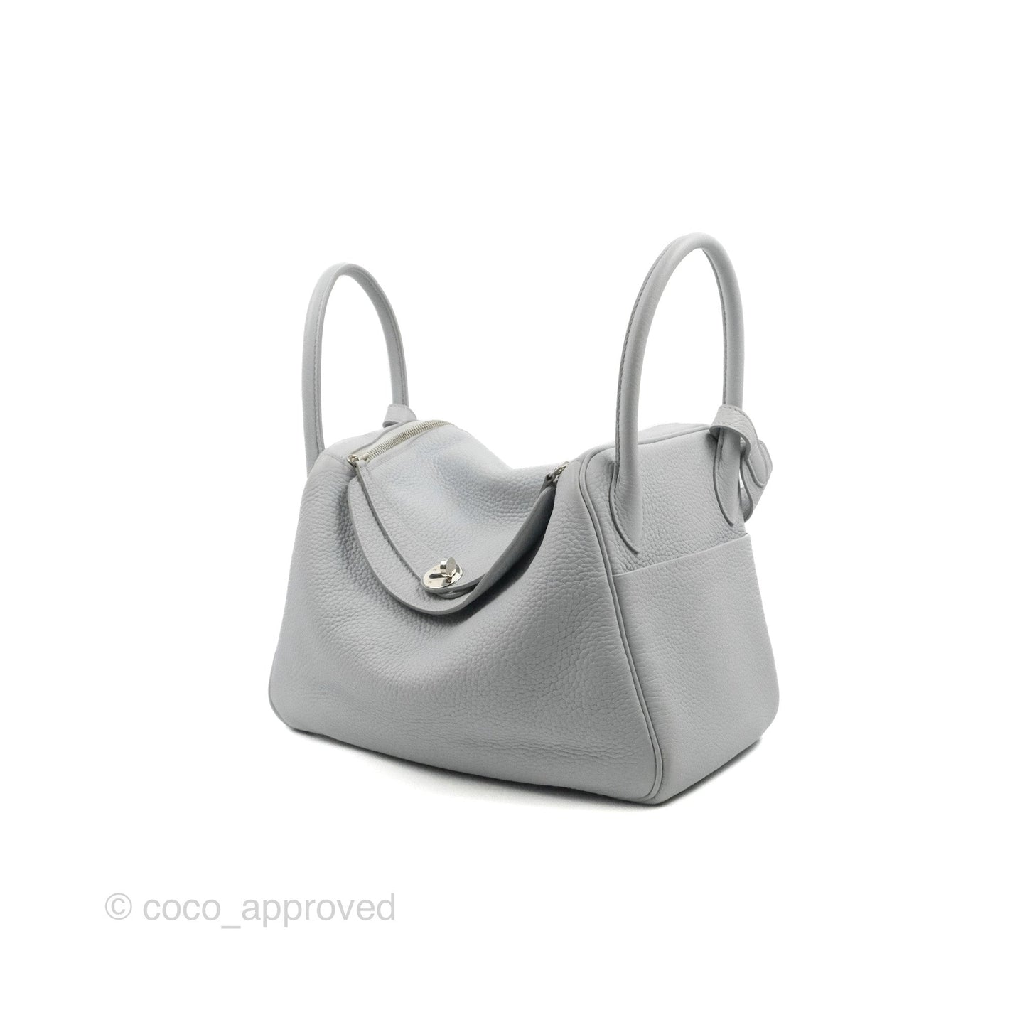 Hermès Lindy 30 Bleu Pale Clemence Palladium Hardware