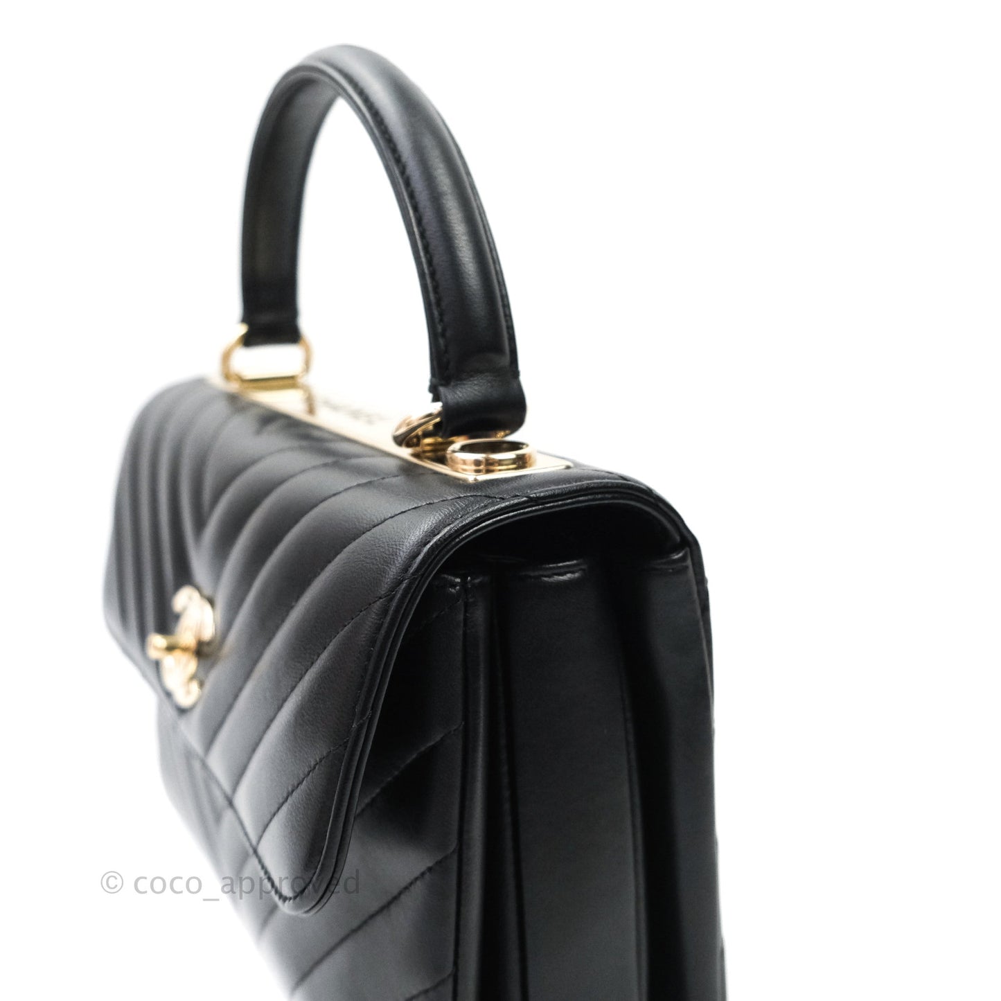 Chanel Trendy CC Chevron Small Black Lambskin Gold Hardware