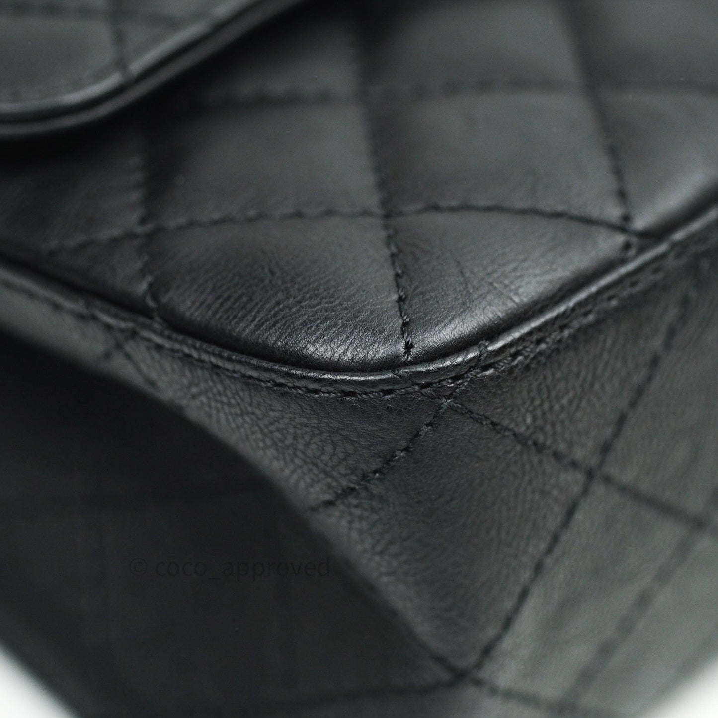 Chanel 2.55 Quilted Reissue 226 Double Flap So Black Crumpled Calfskin