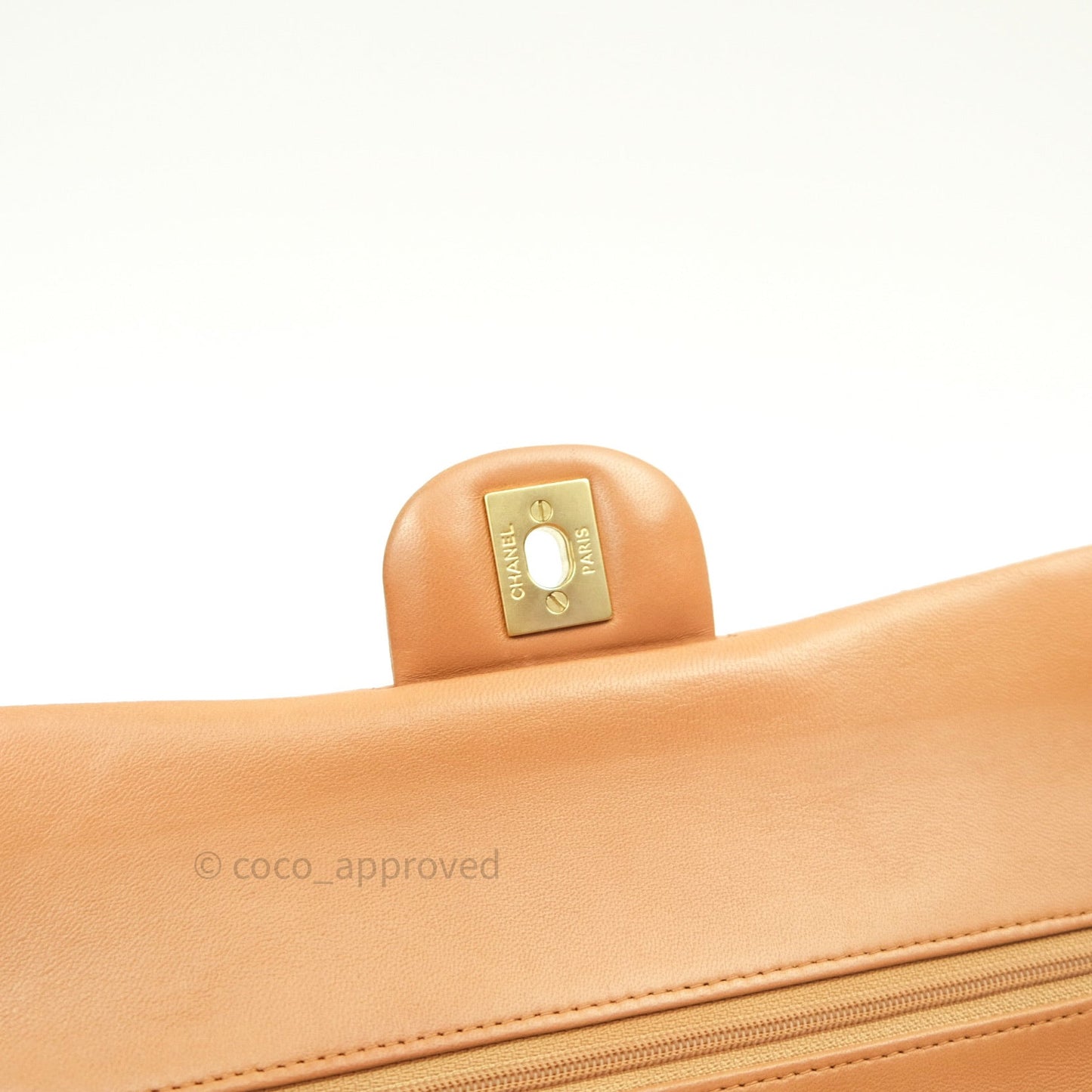 Chanel Classic M/L Beige Lambskin Gold Hardware
