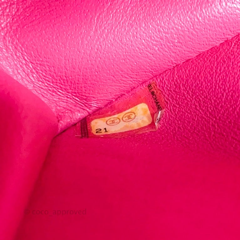 Chanel Classic M/L Medium Double Flap Hot Pink Lambskin Gold Hardware