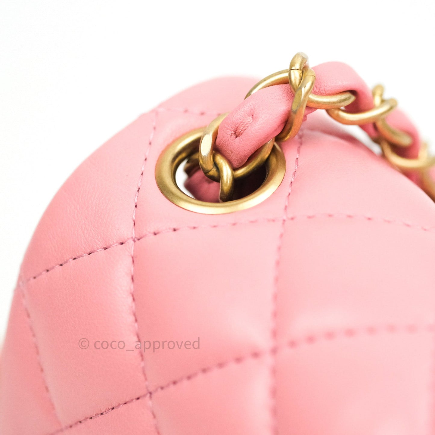 Chanel Mini Square Pink Lambskin Gold Hardware