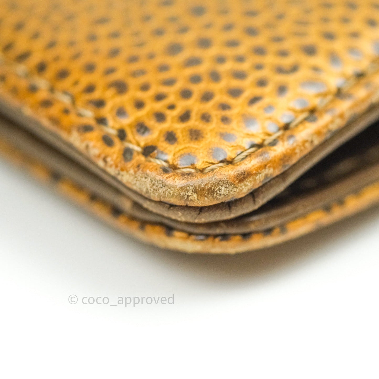 Chanel Leather Quilted Yen Wallet Gold Grained Calfskin