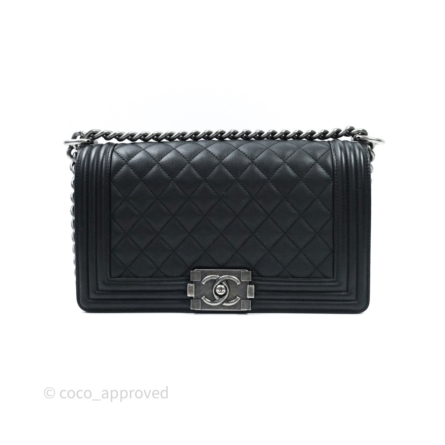 Chanel Quilted Medium Calfskin Boy Flap Ruthenium Hardware